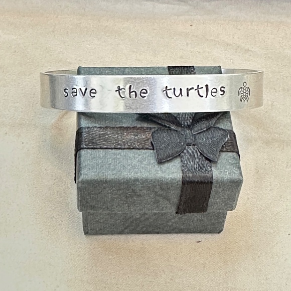 2/$15 Silver Tone “Save the Turtles” Cuff Bracelet - Picture 11 of 11